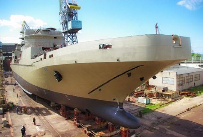 Russia-Yantar-Shipyard-Launches-Large-Landing-Ship-Named-Ivan-Gren